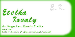 etelka kovaly business card